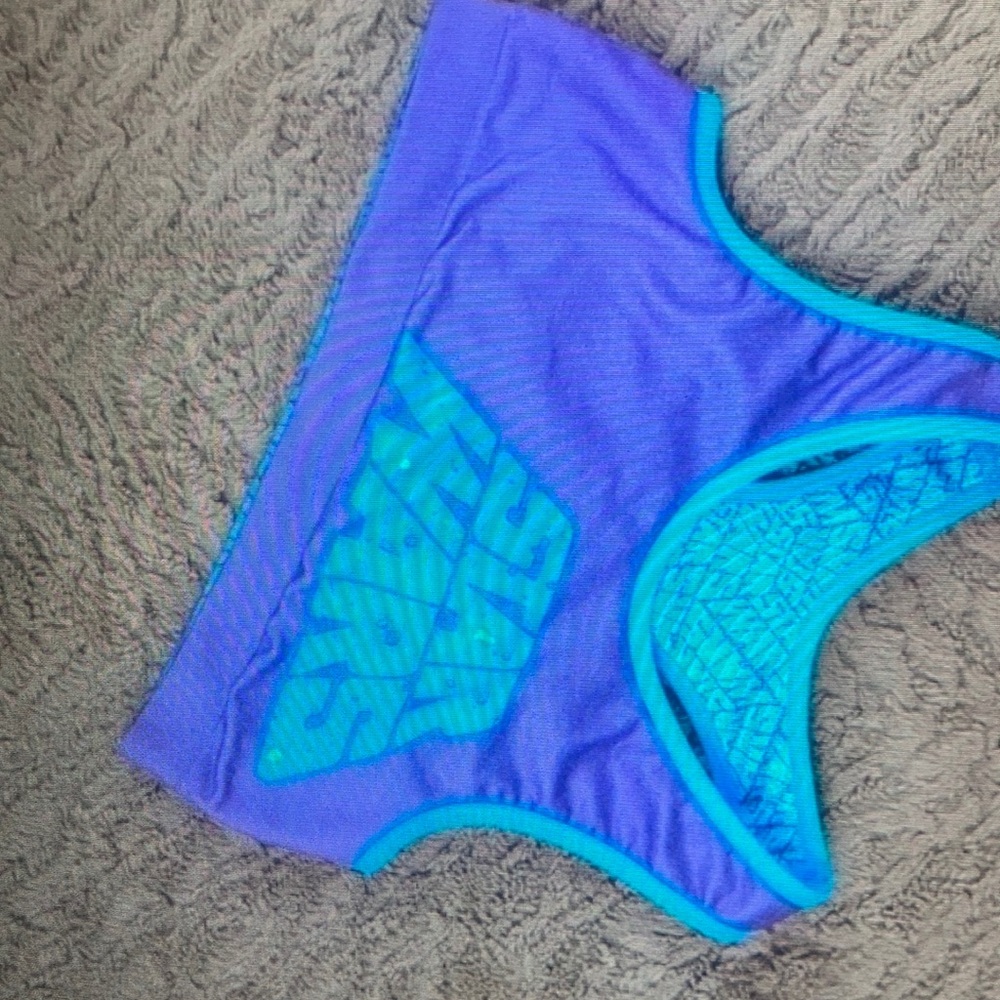 Star Wars purple blue reversible sports bra bralet Gymnastics Girls medium